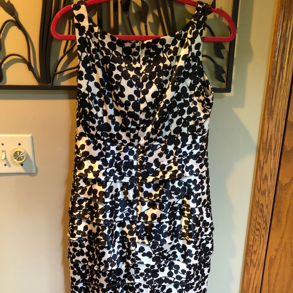 Black and white flowered London Times cocktail dress.